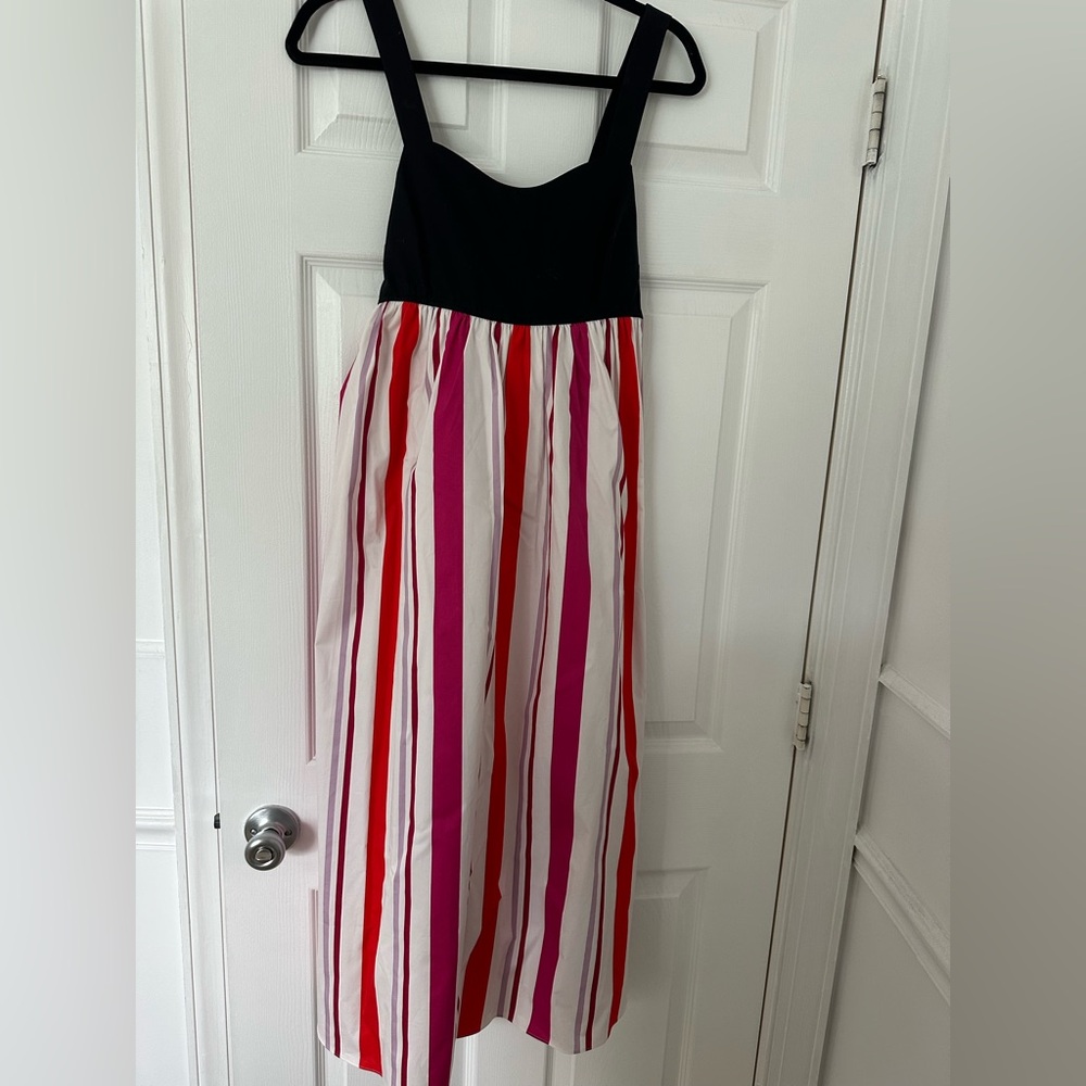 NWT Kate Spade Striped Midi Dress with Black Bodice- Size small.